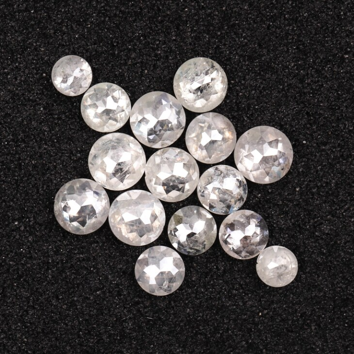 White Loose Natural Round Rose Cut Earth Mined Diamond