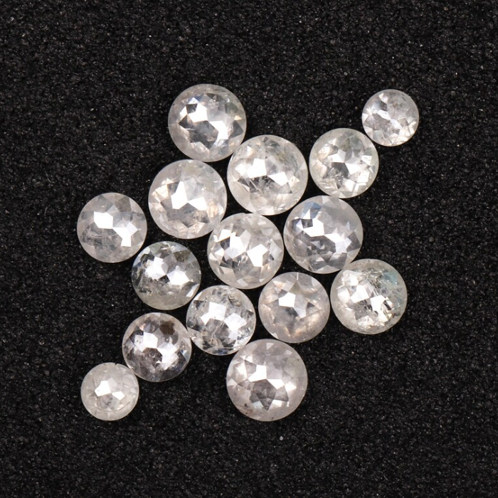 White Loose Natural Round Rose Cut Earth Mined Diamond