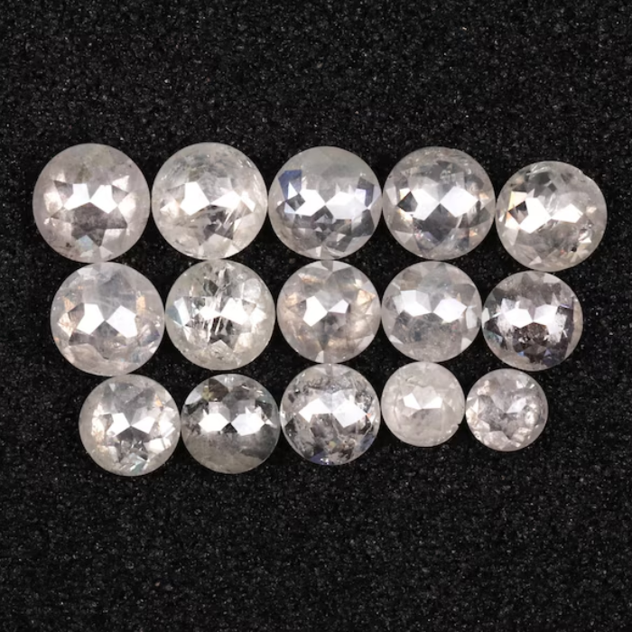 White Loose Natural Round Rose Cut Earth Mined Diamond