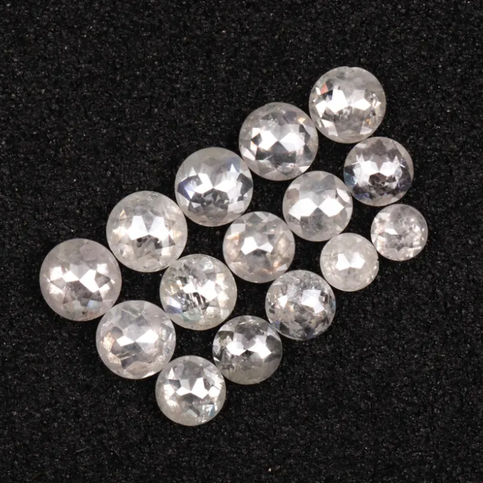 White Loose Natural Round Rose Cut Earth Mined Diamond