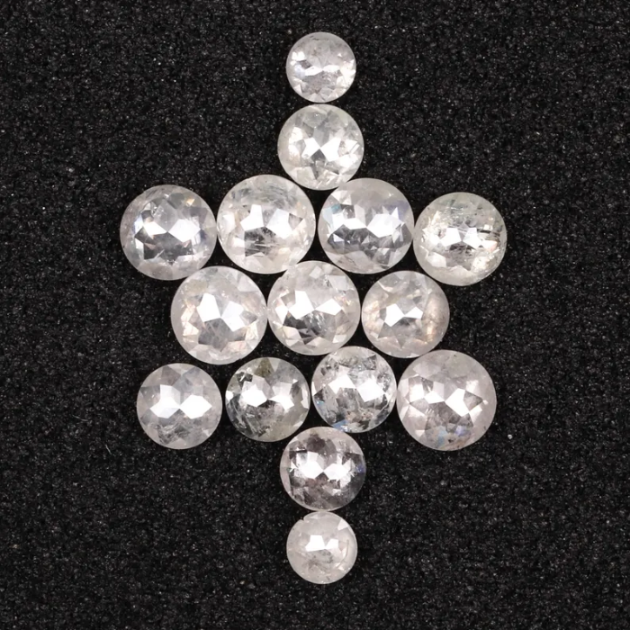 White Loose Natural Round Rose Cut Earth Mined Diamond