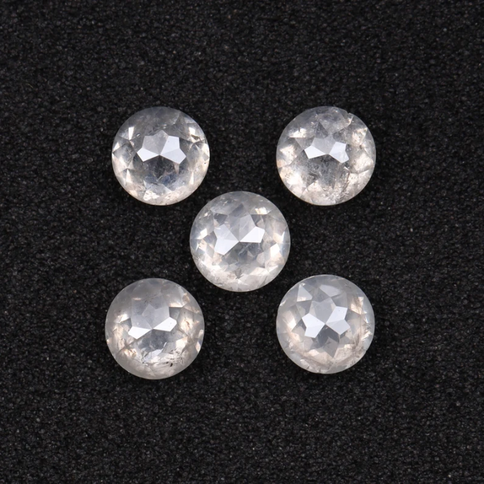 White Loose Round Rose Cut Natural Earth Mined Diamond - Minimal Carbon