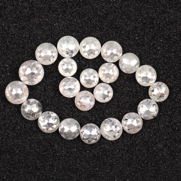 White Loose Round Rose Cut Natural Earth Mined Diamond