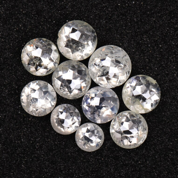 White Loose Round Rose Cut Natural Earth Mined Diamond - Minimal Carbon