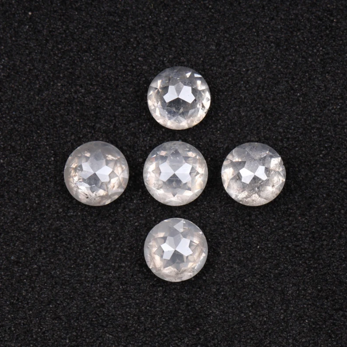 White Loose Round Rose Cut Natural Earth Mined Diamond - Minimal Carbon