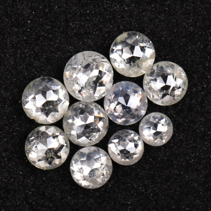 White Loose Round Rose Cut Natural Earth Mined Diamond - Minimal Carbon