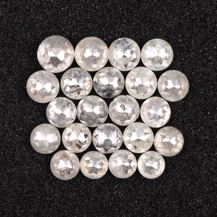 White Loose Round Rose Cut Natural Earth Mined Diamond