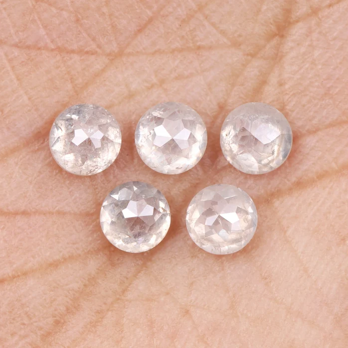 White Loose Round Rose Cut Natural Earth Mined Diamond - Minimal Carbon