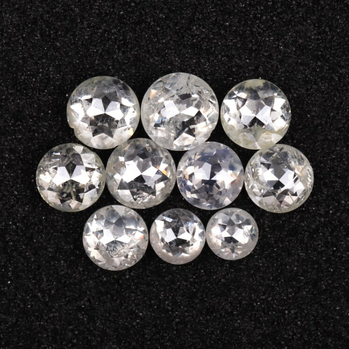 White Loose Round Rose Cut Natural Earth Mined Diamond - Minimal Carbon