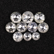White Loose Round Rose Cut Natural Earth Mined Diamond - Minimal Carbon