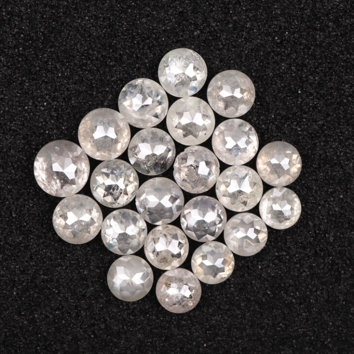 White Loose Round Rose Cut Natural Earth Mined Diamond