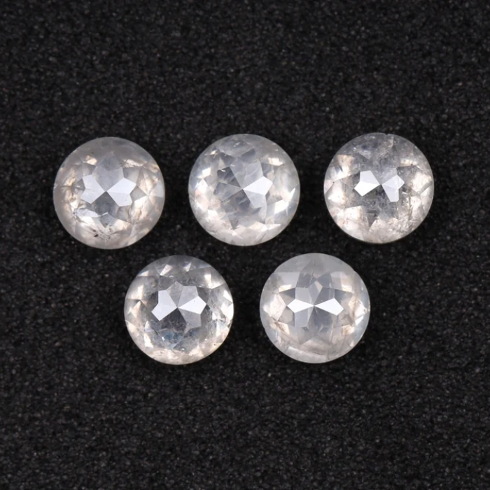 White Loose Round Rose Cut Natural Earth Mined Diamond - Minimal Carbon