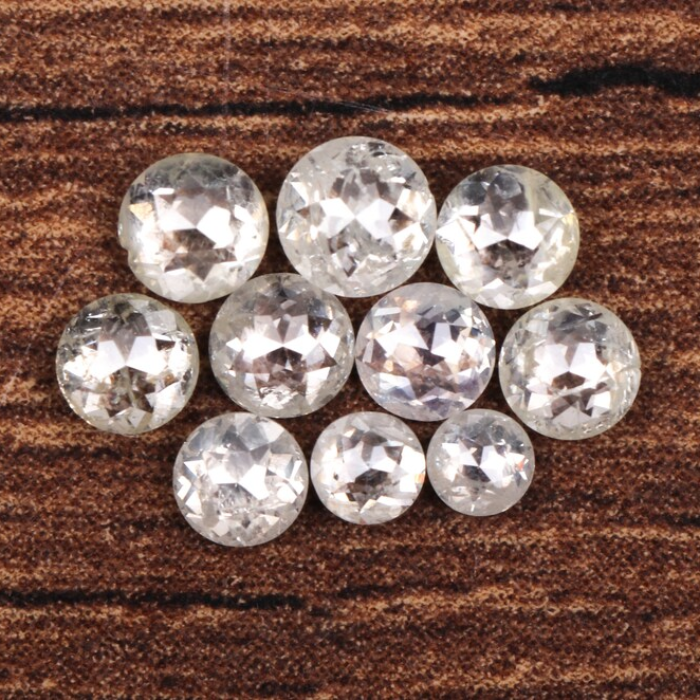 White Loose Round Rose Cut Natural Earth Mined Diamond - Minimal Carbon
