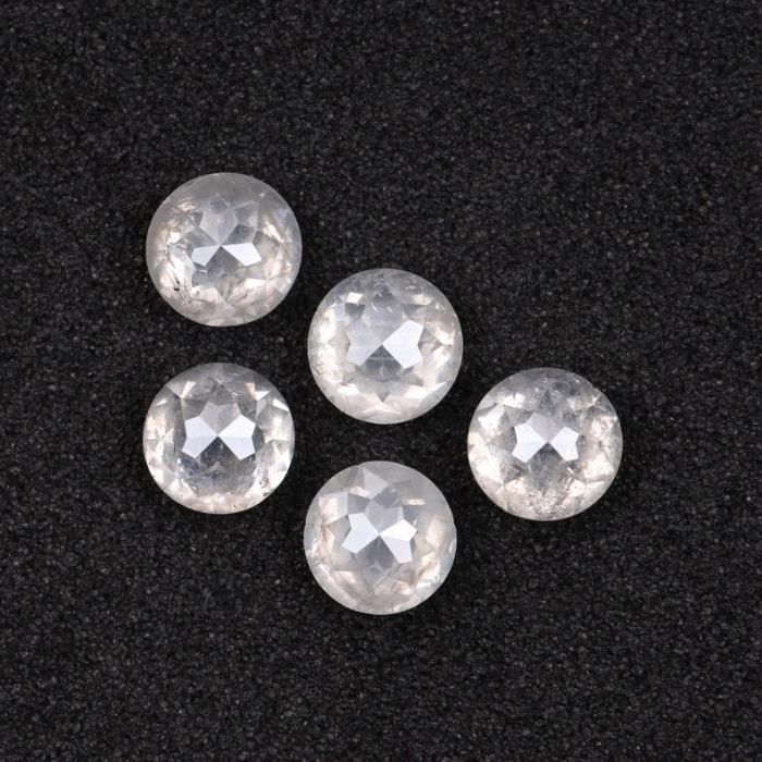 White Loose Round Rose Cut Natural Earth Mined Diamond - Minimal Carbon