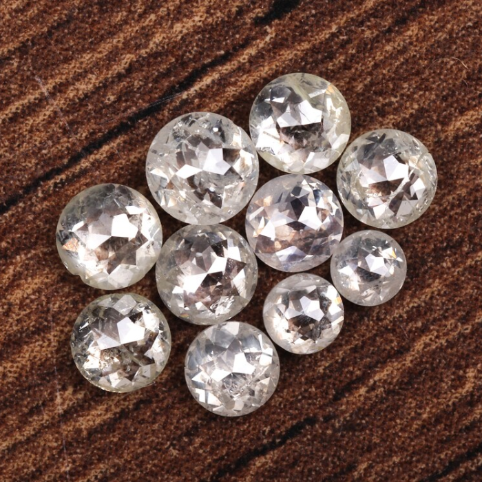 White Loose Round Rose Cut Natural Earth Mined Diamond - Minimal Carbon
