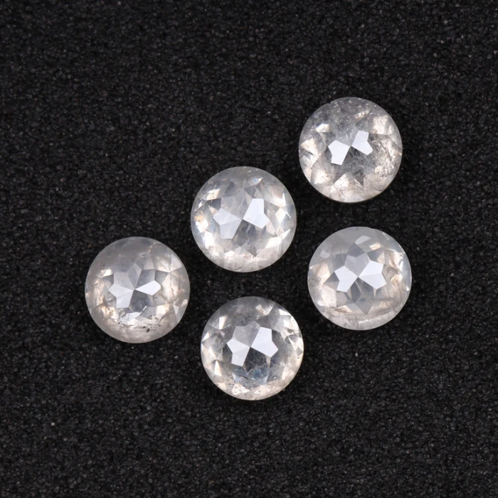 White Loose Round Rose Cut Natural Earth Mined Diamond - Minimal Carbon