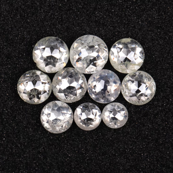White Loose Round Rose Cut Natural Earth Mined Diamond - Minimal Carbon