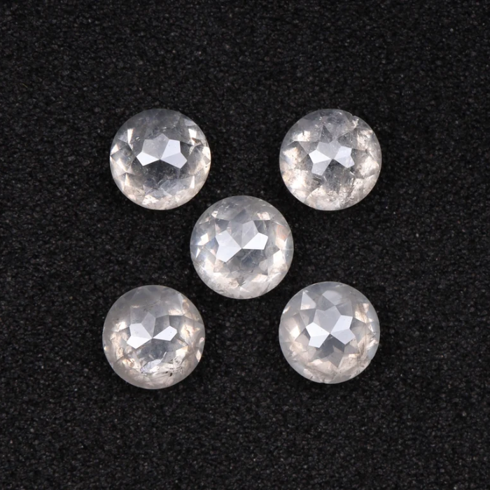 White Loose Round Rose Cut Natural Earth Mined Diamond - Minimal Carbon
