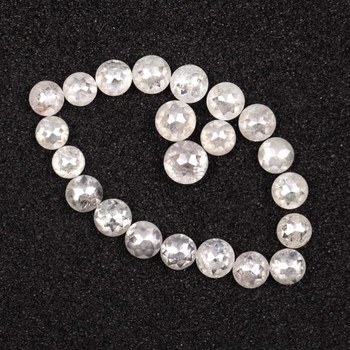 White Loose Round Rose Cut Natural Earth Mined Diamond