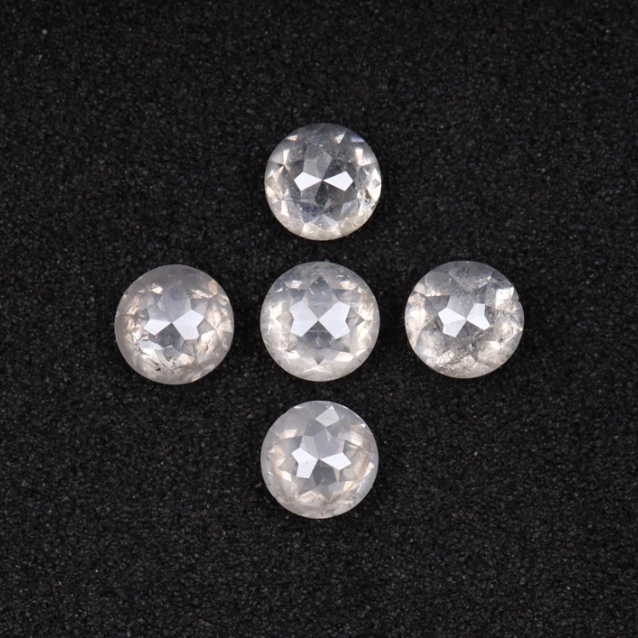 White Loose Round Rose Cut Natural Earth Mined Diamond - Minimal Carbon