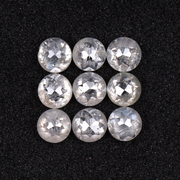 White Milky Round Rose Cut Loose Natural Earth Mined Diamond - Minimal Carbon