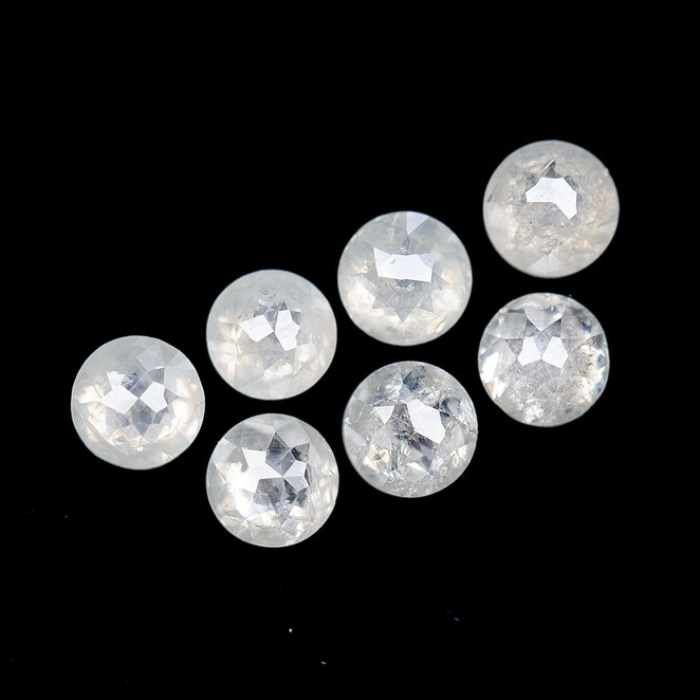 White Natural Round Rose Cut Earth Mined Diamond