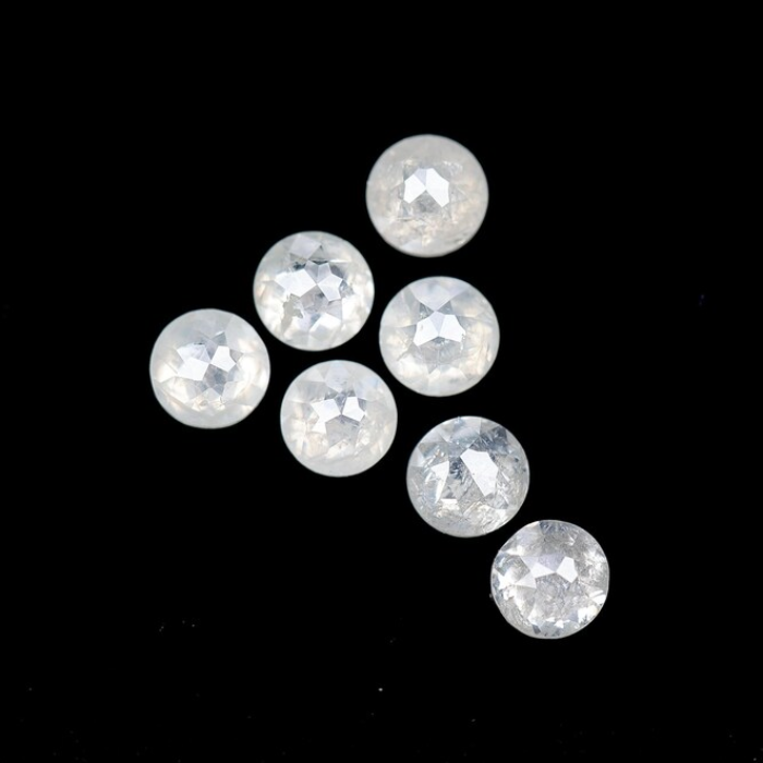 White Natural Round Rose Cut Earth Mined Diamond