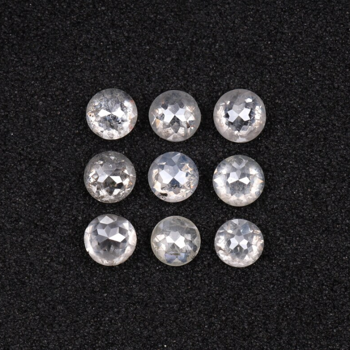 White Natural Round Rose Cut Earth Mined Diamond - Minimal Carbon