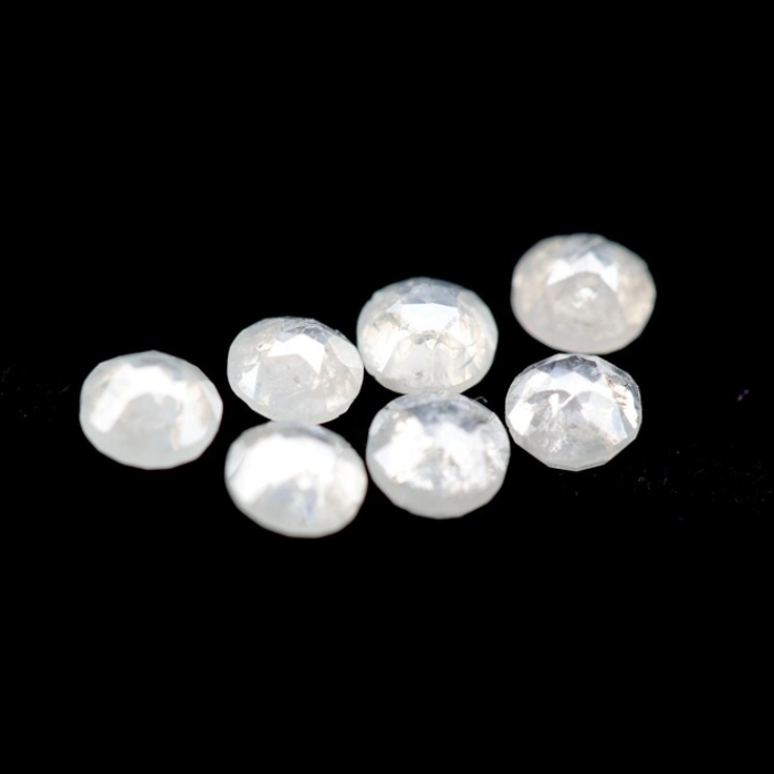 White Natural Round Rose Cut Earth Mined Diamond