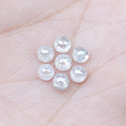 White Natural Round Rose Cut Earth Mined Diamond