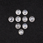 White Natural Round Rose Cut Earth Mined Diamond - Minimal Carbon