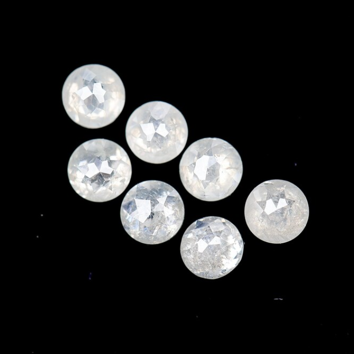 White Natural Round Rose Cut Earth Mined Diamond