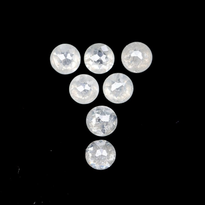 White Natural Round Rose Cut Earth Mined Diamond