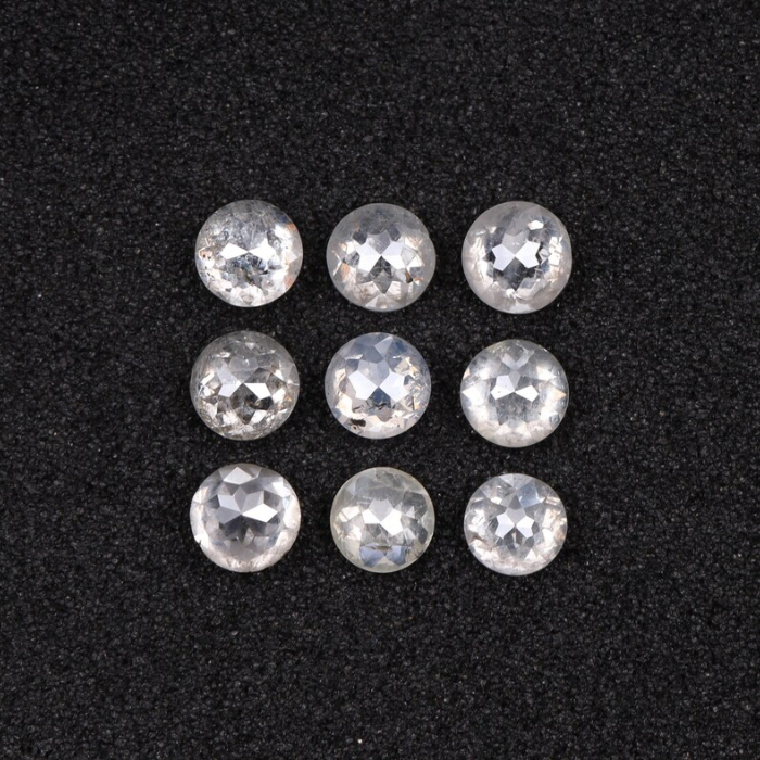 White Natural Round Rose Cut Earth Mined Diamond - Minimal Carbon