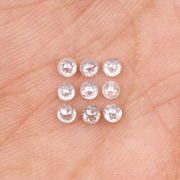 White Natural Round Rose Cut Earth Mined Diamond - Minimal Carbon