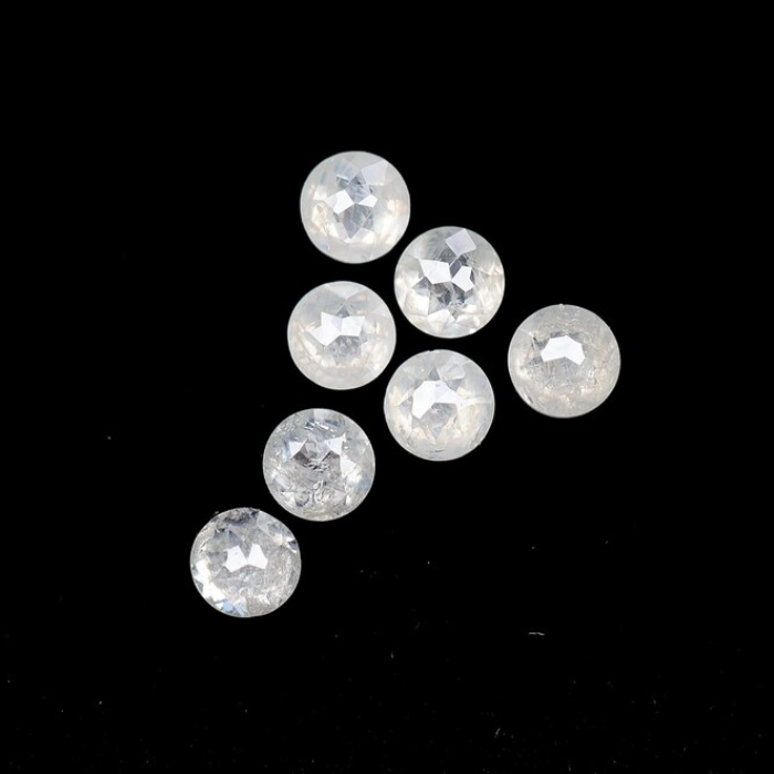 White Natural Round Rose Cut Earth Mined Diamond