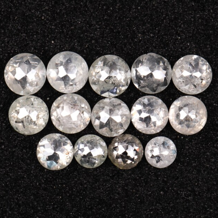 White Round Rose Cut Earth Mined Diamond - Minimal Carbon