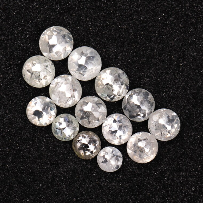 White Round Rose Cut Earth Mined Diamond - Minimal Carbon