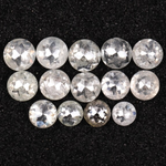 White Round Rose Cut Earth Mined Diamond - Minimal Carbon