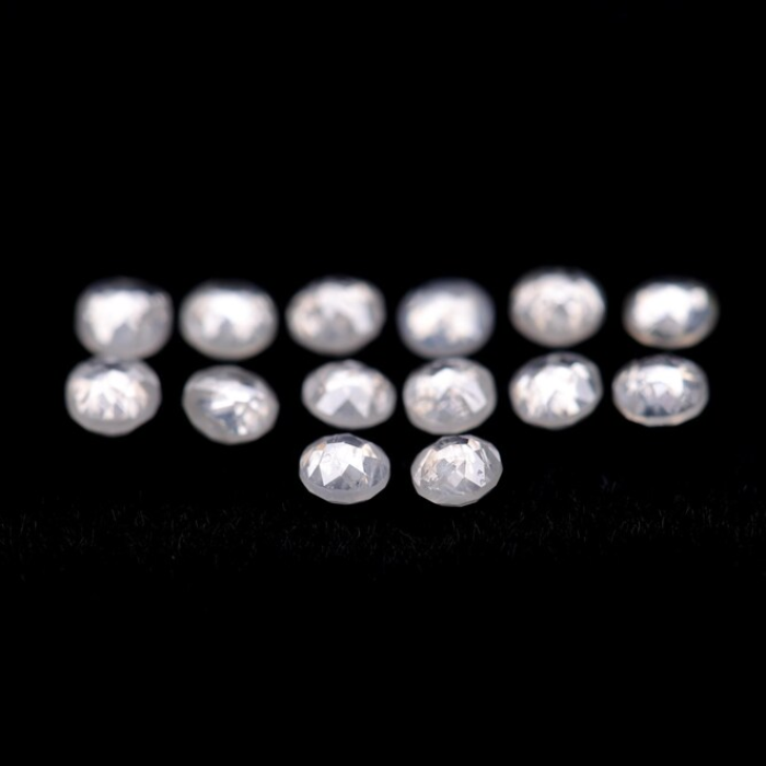 White Round Rose Cut Loose Natural Earth Mined Diamond