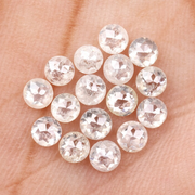 White Round Rose Cut Loose Natural Earth Mined Diamond - Minimal Carbon