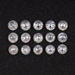White Round Rose Cut Loose Natural Earth Mined Diamond - Minimal Carbon