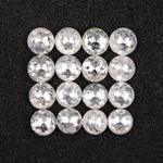 White Round Rose Cut Loose Natural Earth Mined Diamond - Minimal Carbon