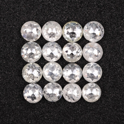 White Round Rose Cut Loose Natural Earth Mined Diamond - Minimal Carbon