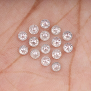 White Round Rose Cut Loose Natural Earth Mined Diamond - Minimal Carbon