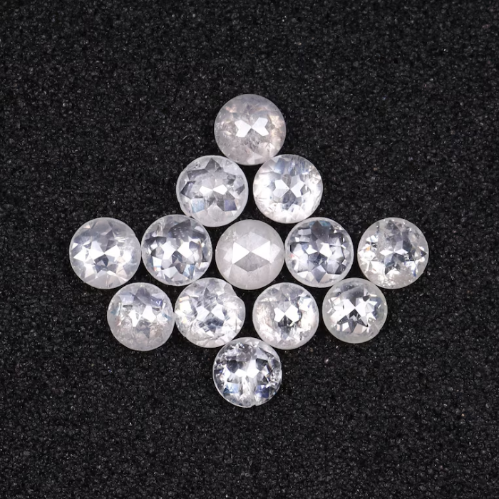 White Round Rose Cut Natural Earth Mined Diamond