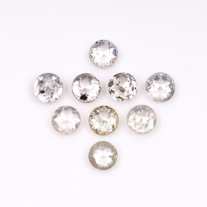 White Round Rose Cut Natural Earth Mined Diamond - Minimal Carbon