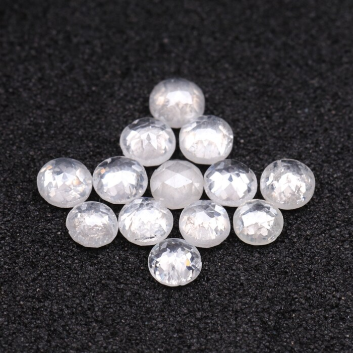 White Round Rose Cut Natural Earth Mined Diamond