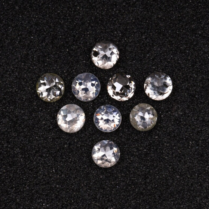 White Round Rose Cut Natural Earth Mined Diamond - Minimal Carbon