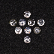 White Round Rose Cut Natural Earth Mined Diamond - Minimal Carbon